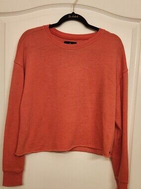 American Eagle Cropped Orange Crewneck Sweatshirt LG